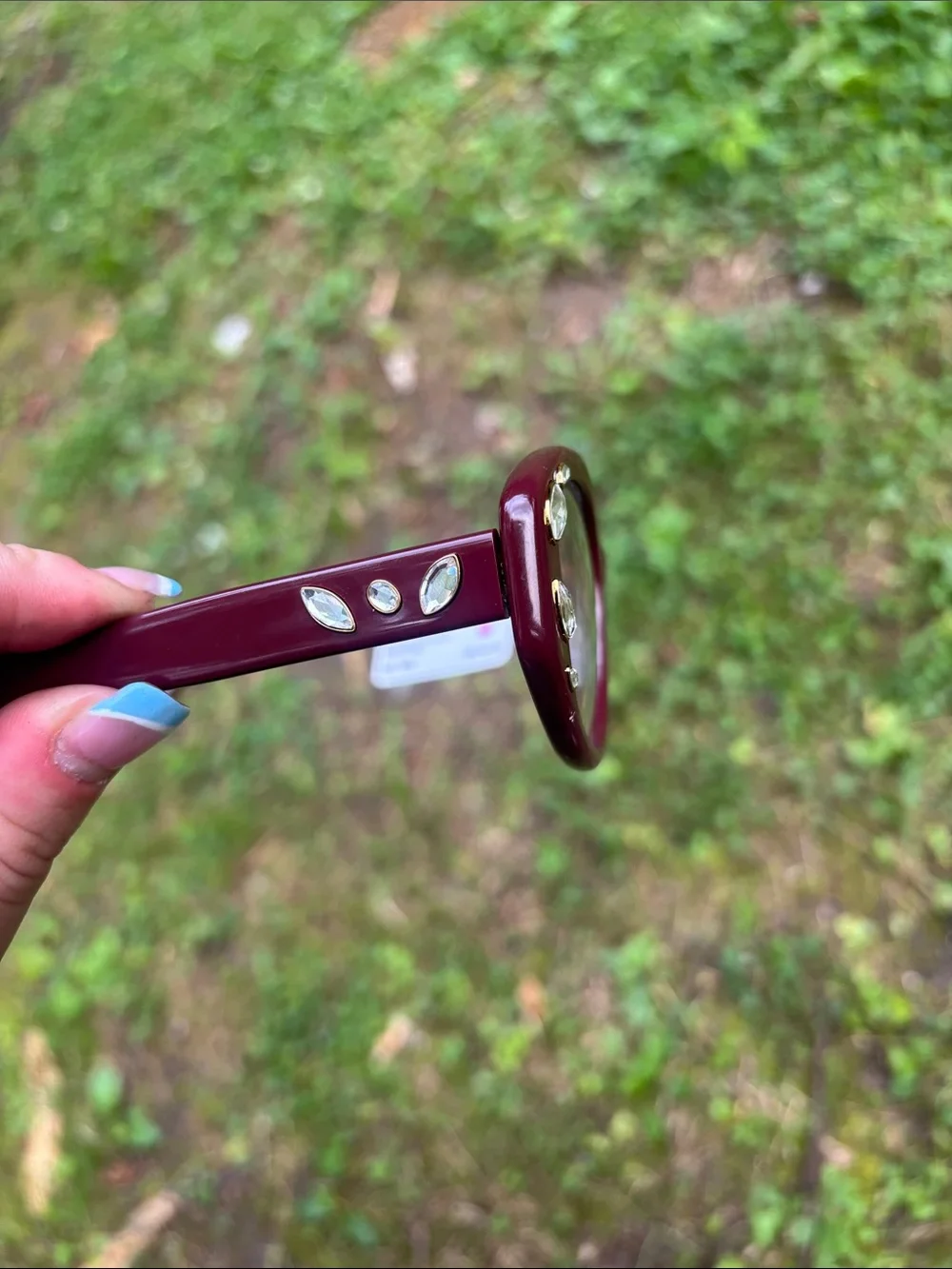 Swarovski Women's Burgundy Crystal-Embellished Fashion Glasses